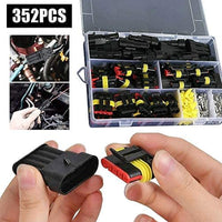352Pieces Waterproof Wire Connectors Terminals - Automotive Motorcycle Car Truck Boat Electrical Connectors Plug Kit, 1 2 3 4 Pin Harness