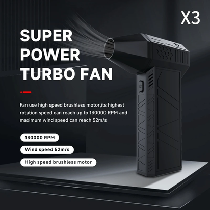 3Nd Generation X3 Violent Blower Mini Turbo Jet Fan Handheld Brushless Motor 130,000 RPM Wind Speed 52M/S Industrial Duct Fan