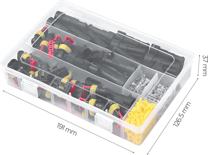 352Pieces Waterproof Wire Connectors Terminals - Automotive Motorcycle Car Truck Boat Electrical Connectors Plug Kit, 1 2 3 4 Pin Harness