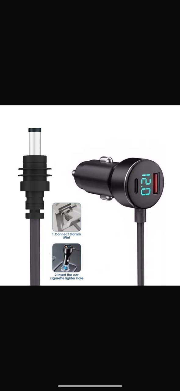 Starlink mini car charger power cable