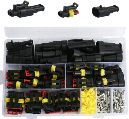 352Pieces Waterproof Wire Connectors Terminals - Automotive Motorcycle Car Truck Boat Electrical Connectors Plug Kit, 1 2 3 4 Pin Harness