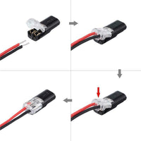 UP 30 PCS D2 Wire Cable Connectors Electrical Connectors Automotive Strip Light